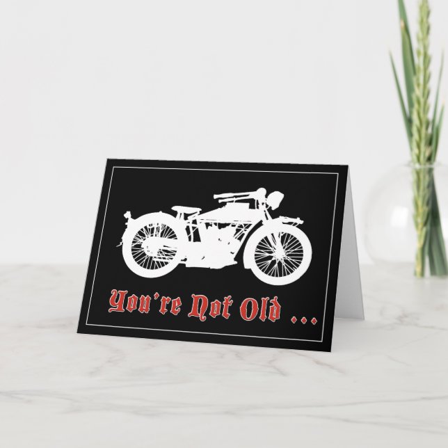 Vintage Motorcycle Birthday Card (Front)