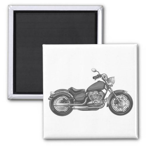 Vintage motorcycle black and white illustration magnet