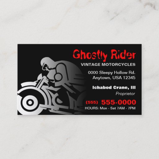 Customizable Vintage Motorcycle Business Card