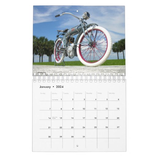 Vintage Motorcycle Calendar Zazzle