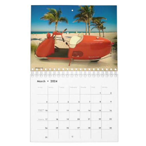 Vintage Motorcycle Calendar Zazzle