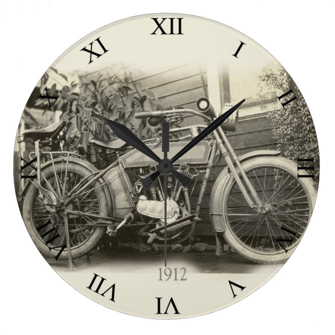 Vintage Motorcycle Clock Zazzle