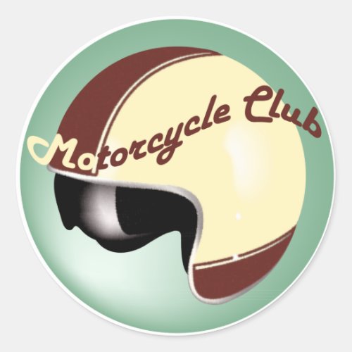 vintage motorcycle club classic round sticker