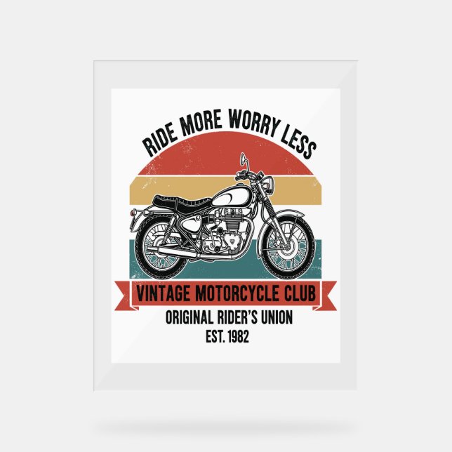 Vintage Motorcycle Club Est. 1982 Acrylic Sign (Front)