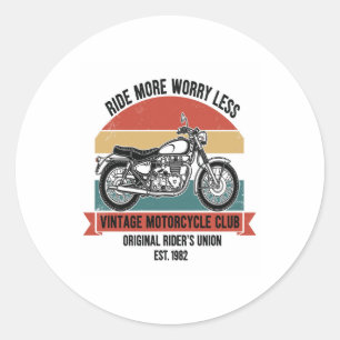 Vintage Motorcycle Club Est. 1982.jpg Classic Round Sticker