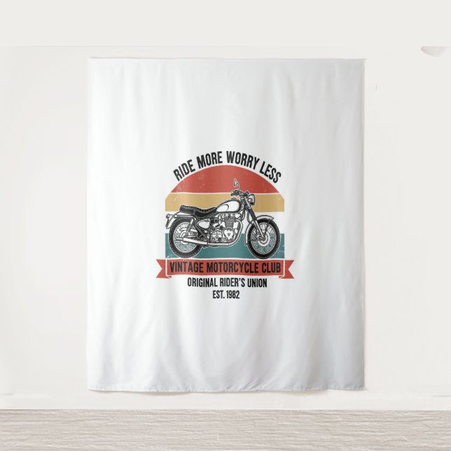 Vintage Motorcycle Club Est. 1982 Tapestry (Front)