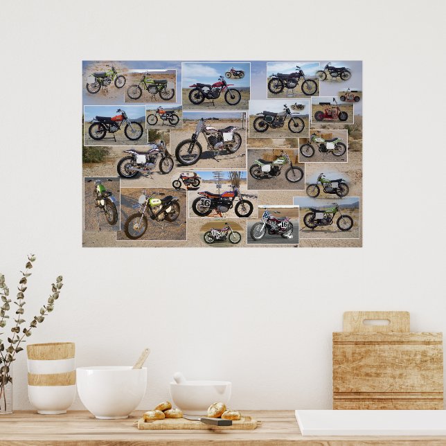 Vintage Motorcycle Collection, 36x24 Matte Poster | Zazzle