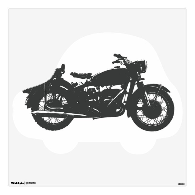Vintage Motorcycle Custom Wall Decal (Front)