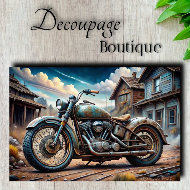 Vintage Motorcycle Decoupage Tissue Paper (Vintage Motorcycle Decoupage Tissue Paper)