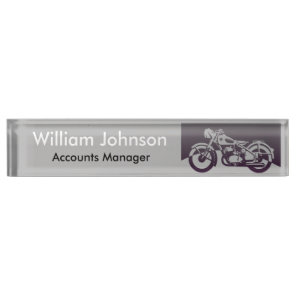 Vintage Motorcycle Desk Name Plate