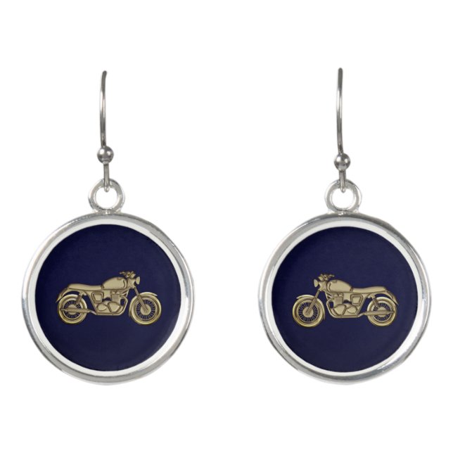 Vintage Motorcycle Earrings (Front)