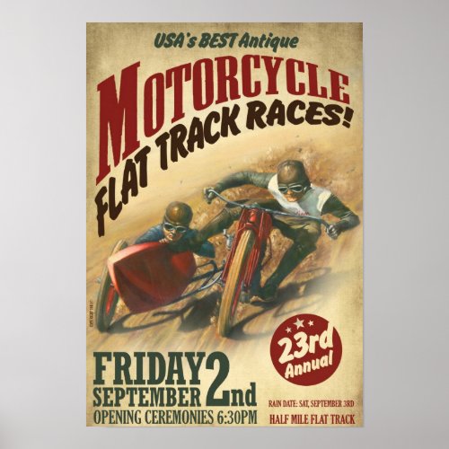 VINTAGE MOTORCYCLE EVENT POSTER