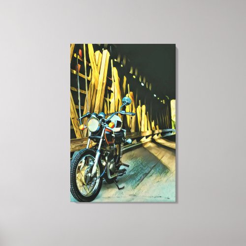 Vintage motorcycle gift canvas print