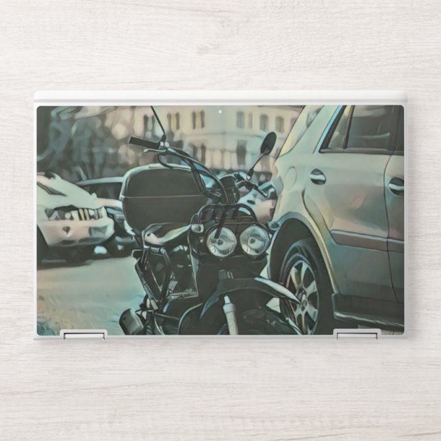 Vintage motorcycle gift HP laptop skin (Front)