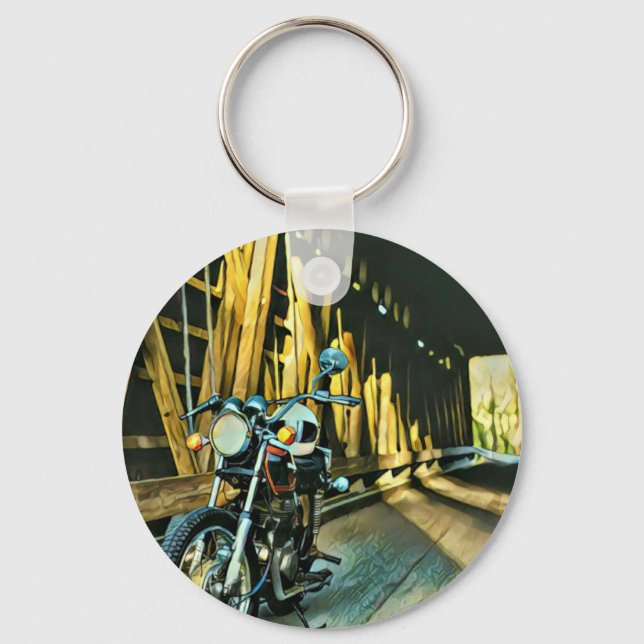 Vintage motorcycle gift keychain (Front)