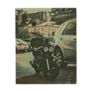 Vintage motorcycle gift wood wall art