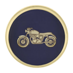 Vintage Motorcycle Gold Finish Lapel Pin