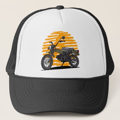 Vintage motorcycle graphic trucker hat