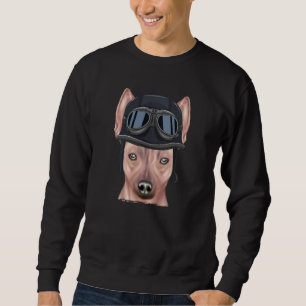 Vintage Motorcycle Helmet American Hairless Terrie Sweatshirt