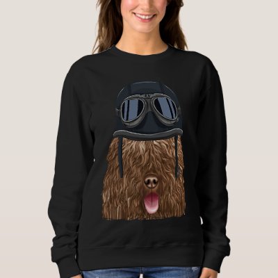 Vintage Motorcycle Helmet Spanish Water Dog Sweatshirt
