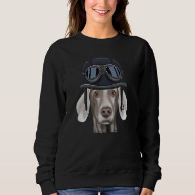 Vintage Motorcycle Helmet Weimaraner Sweatshirt