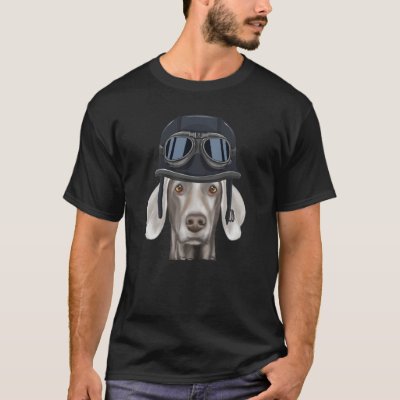 Vintage Motorcycle Helmet Weimaraner T-Shirt
