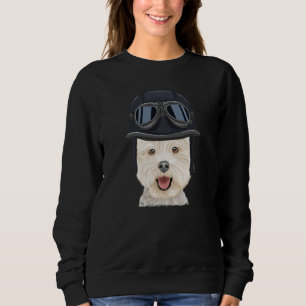 Vintage Motorcycle Helmet West Highland White Terr Sweatshirt