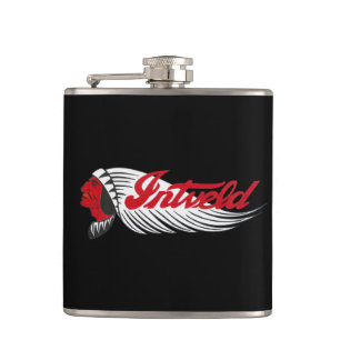 Vintage Motorcycle Logo Black Flask