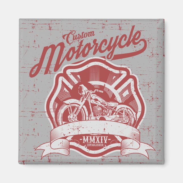 Vintage Motorcycle Magnet (Front)