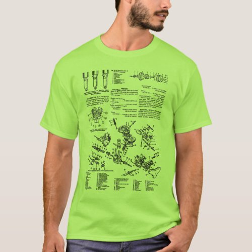 Vintage Motorcycle Manual Illustration Kitsch T_Shirt