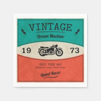 Vintage Motorcycle Paper Napkin by BeansandChrome at Zazzle