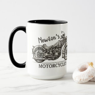 Vintage Motorcycle Personalized NAME Biker Garage Mug