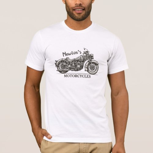 Vintage Motorcycle Personalized NAME Biker Garage T_Shirt