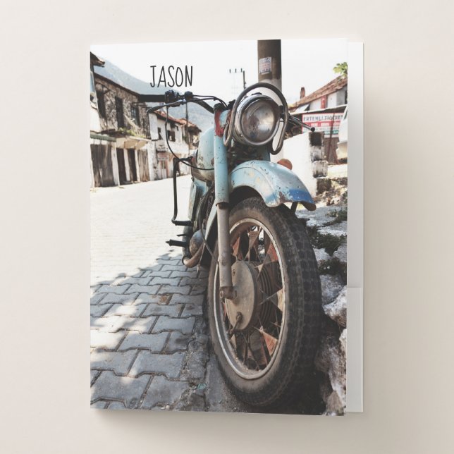 Vintage Motorcycle Photograph Folder (Front)