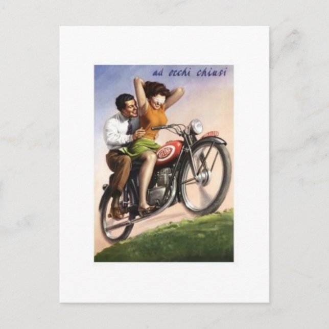 Vintage Motorcycle Postcard (Front)