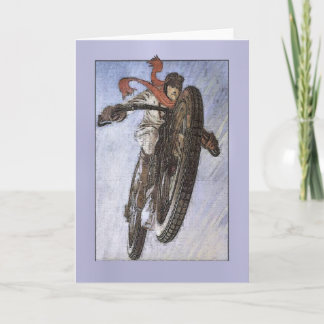 Vintage Motorcycle Poster Card