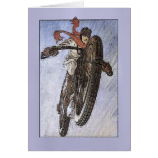 Vintage Motorcycle Poster Card