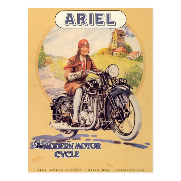 Vintage Motorcycle Poster Post Cards