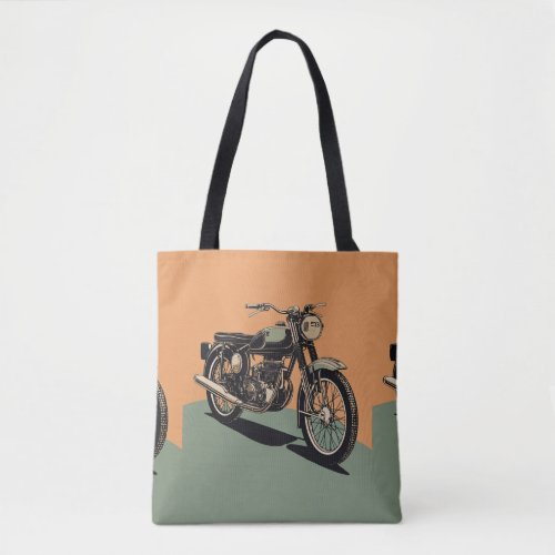 Vintage Motorcycle Printed Tote Bags