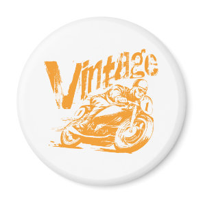 Vintage Motorcycle Racer Magnet