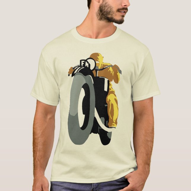 Vintage Motorcycle Racer T-Shirt (Front)