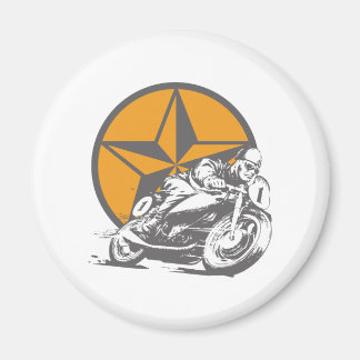 Vintage Motorcycle Racing Circle Star Magnet