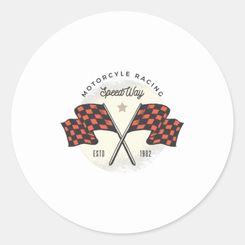 Vintage Motorcycle Racing Classic Round Sticker