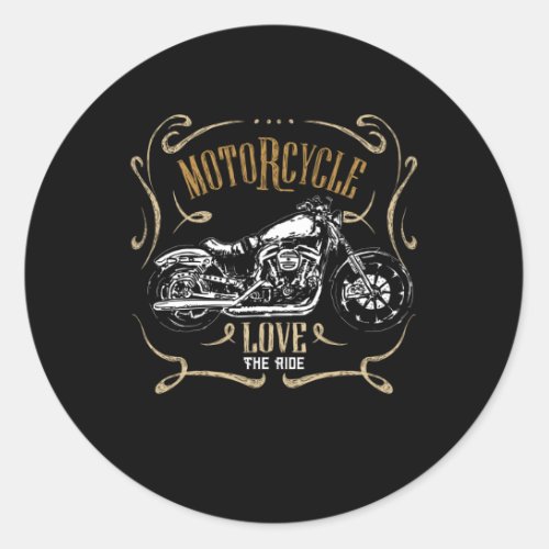 Vintage Motorcycle Rider Motorcycle Lover Biker Classic Round Sticker