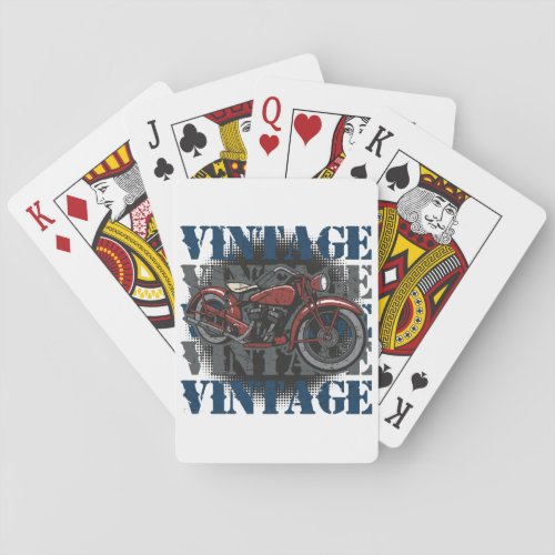 Vintage Motorcycle Rider Poker Cards