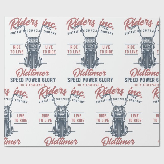 Vintage Motorcycle Riders Inc Wrapping Paper (Flat)