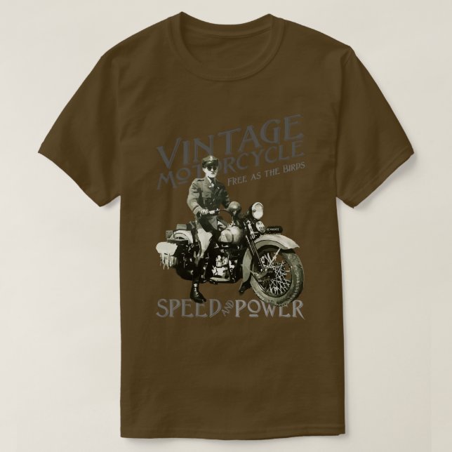 Vintage Motorcycle Speed Power T-Shirt (Design Front)