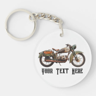 Vintage Motorcycle Travel Acrylic Keychain