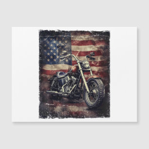 Vintage Motorcycle USA Flag Retro Biker American