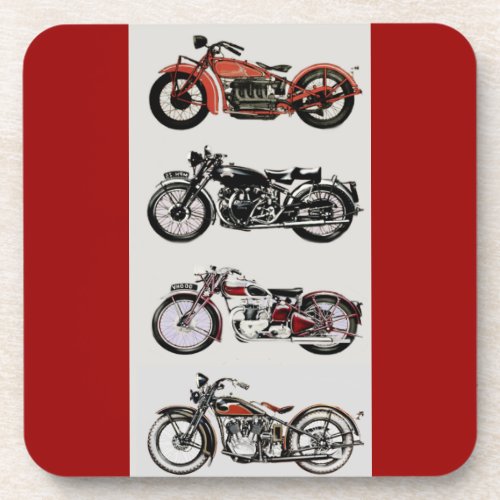 VINTAGE MOTORCYCLES BEVERAGE COASTER